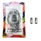 Elastische veters zonder strikken reflecterend 7mm capsule sluiting grijs in luxe verpakking