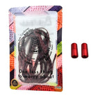 Elastische veters zonder strikken reflecterend 7mm capsule sluiting wijnrood met stretch uitgerekt