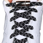 Elastische veters zonder strikken reflecterend 7mm magnetische sluiting zwart met stretch uitgerekt