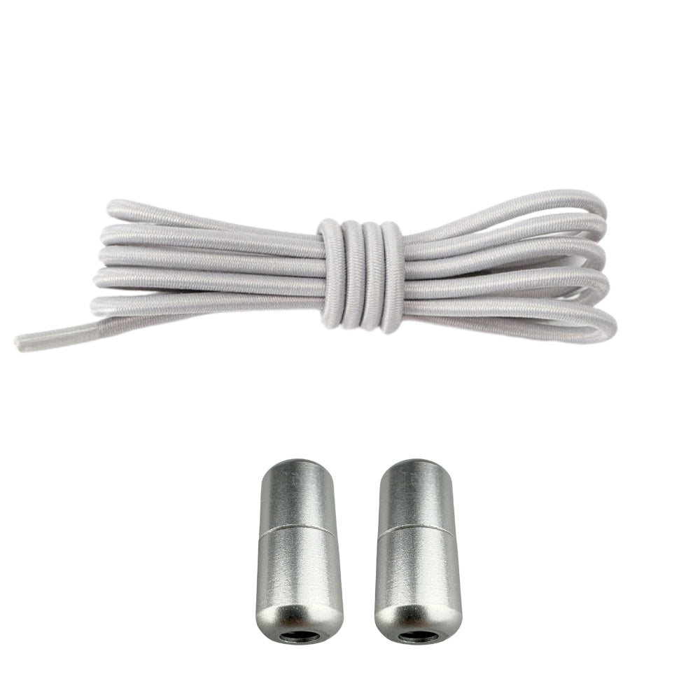 Productafbeelding van ronde elastische veters van 3 mm met capsule sluiting in de kleur grijs