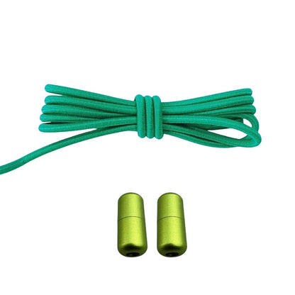 Productafbeelding van ronde elastische veters van 3 mm met capsule sluiting in de kleur groen