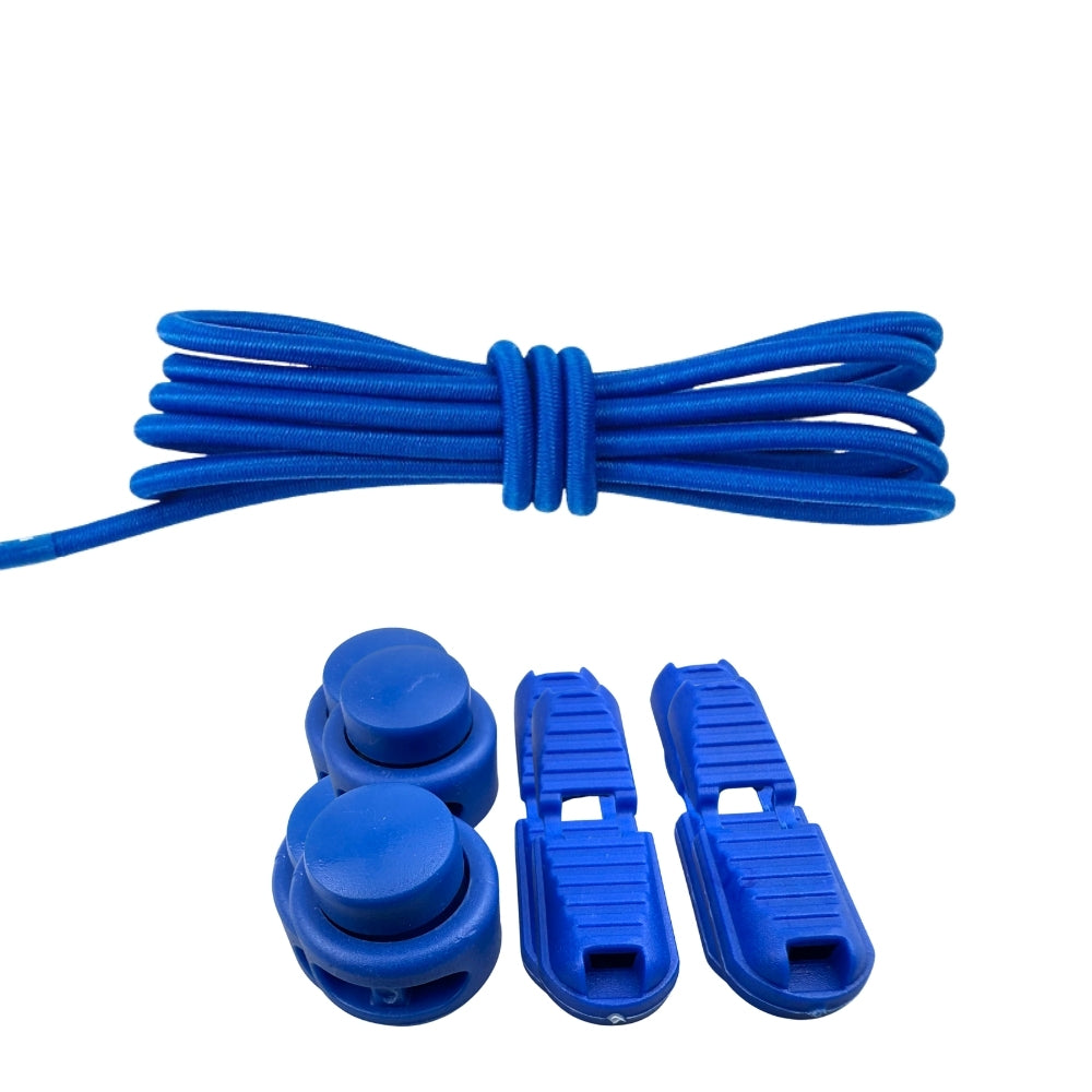 Productafbeelding van ronde elastische veters van 3 mm met lock sluiting in de kleur blauw