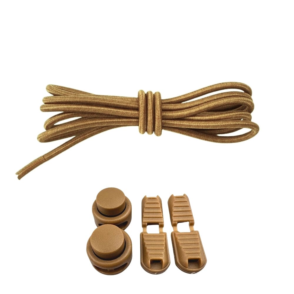 Productafbeelding van ronde elastische veters van 3 mm met lock sluiting in de kleur bruin