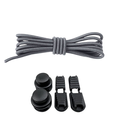 Productafbeelding van ronde elastische veters van 3 mm met lock sluiting in de kleur donkergrijs