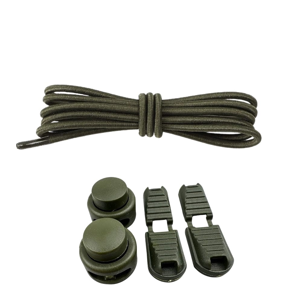 Productafbeelding van ronde elastische veters van 3 mm met lock sluiting in de kleur mosgroen