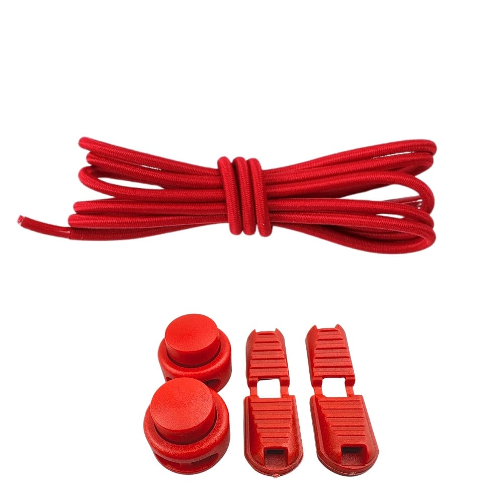 Productafbeelding van ronde elastische veters van 3 mm met lock sluiting in de kleur rood