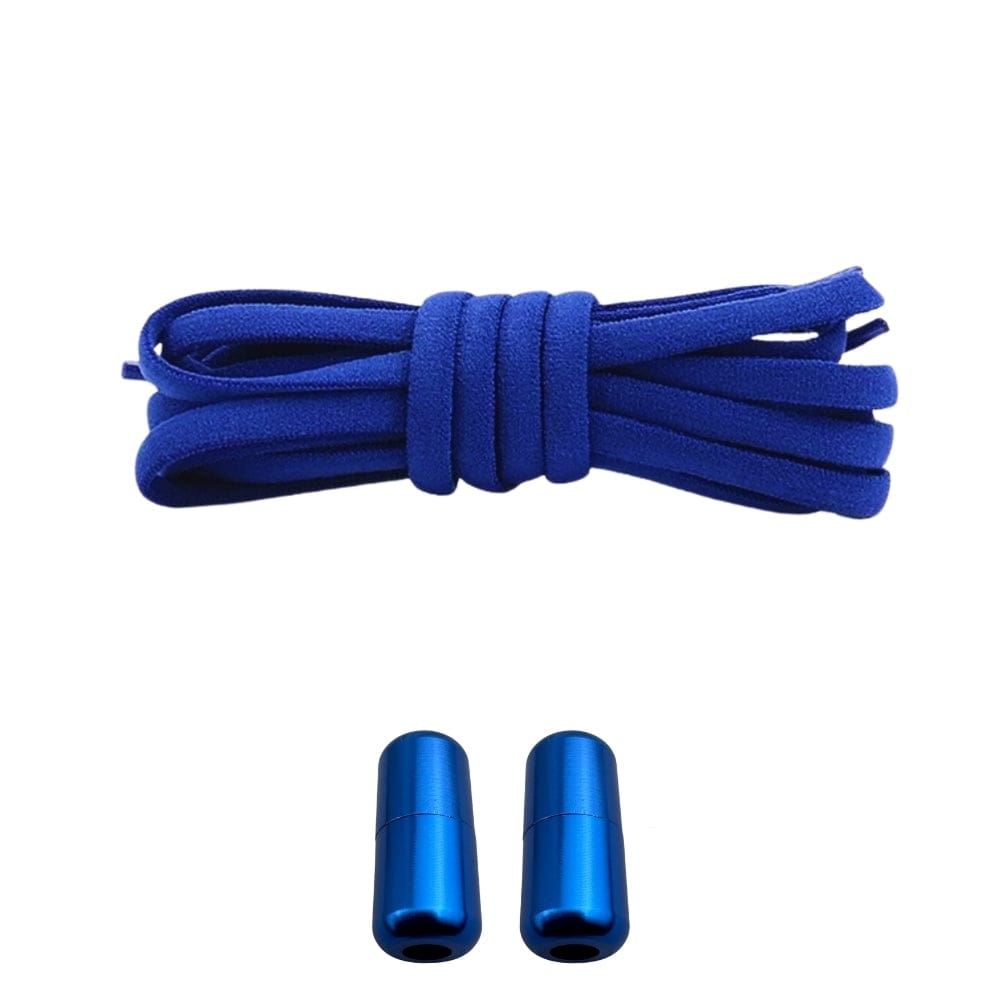 Productafbeelding van ronde elastische veters van 5 mm met capsule sluiting in de kleur blauw