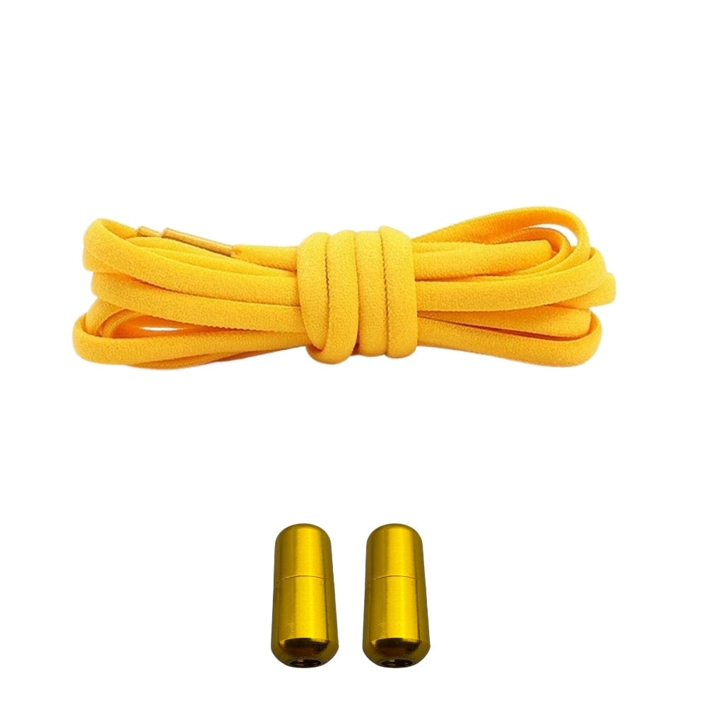 Productafbeelding van ronde elastische veters van 5 mm met capsule sluiting in de kleur geel