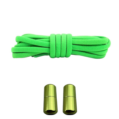 Productafbeelding van ronde elastische veters van 5 mm met capsule sluiting in de kleur groen