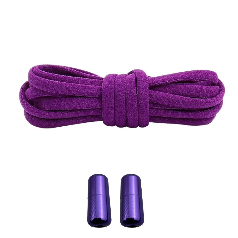 Productafbeelding van ronde elastische veters van 5 mm met capsule sluiting in de kleur paars