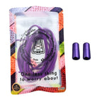 Elastische veters zonder strikken rond 5mm capsule sluiting paars in luxe verpakking