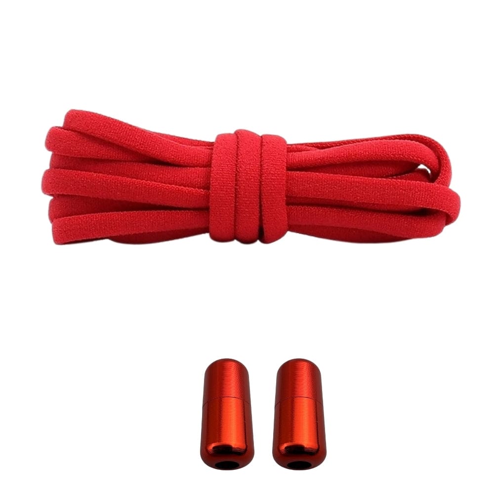 Productafbeelding van ronde elastische veters van 5 mm met capsule sluiting in de kleur rood