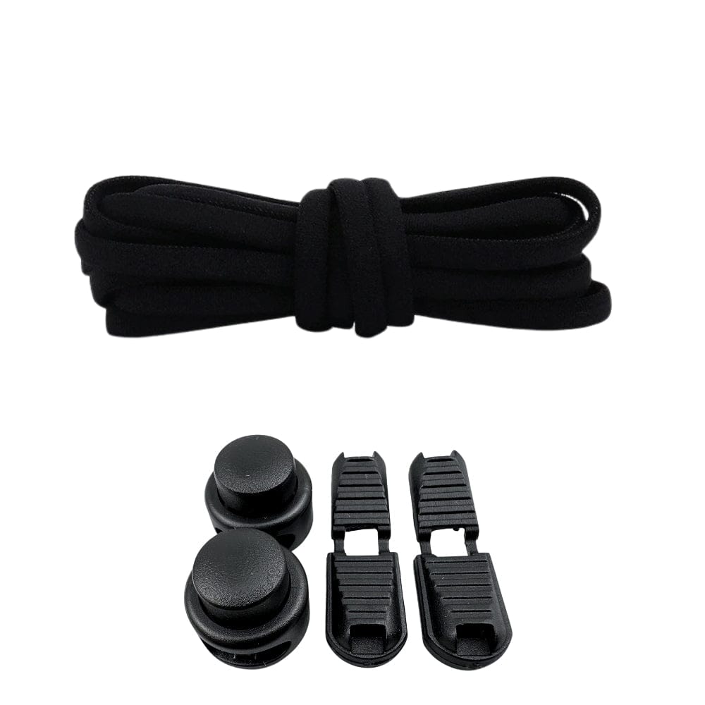 Productafbeelding van ronde elastische veters van 5 mm met lock sluiting in de kleur zwart