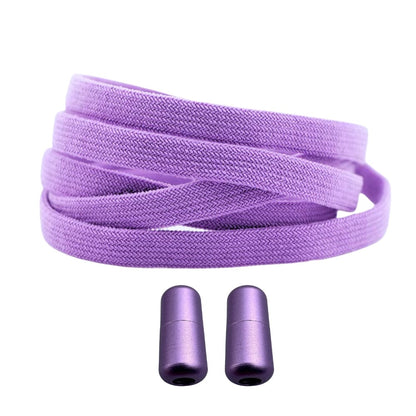 Productafbeelding van vintage elastische veters van 8 mm met capsule sluiting in de kleur paars