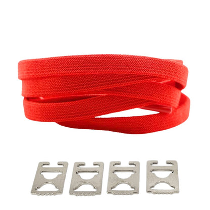 Productafbeelding van vintage elastische veters van 8 mm met clipjes in de kleur rood