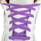 Elastische veters zonder strikken vintage 8mm onzichtbare clipjes paars met stretch uitgerekt