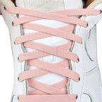 Elastische veters zonder strikken vintage 8mm onzichtbare clipjes roze met stretch uitgerekt