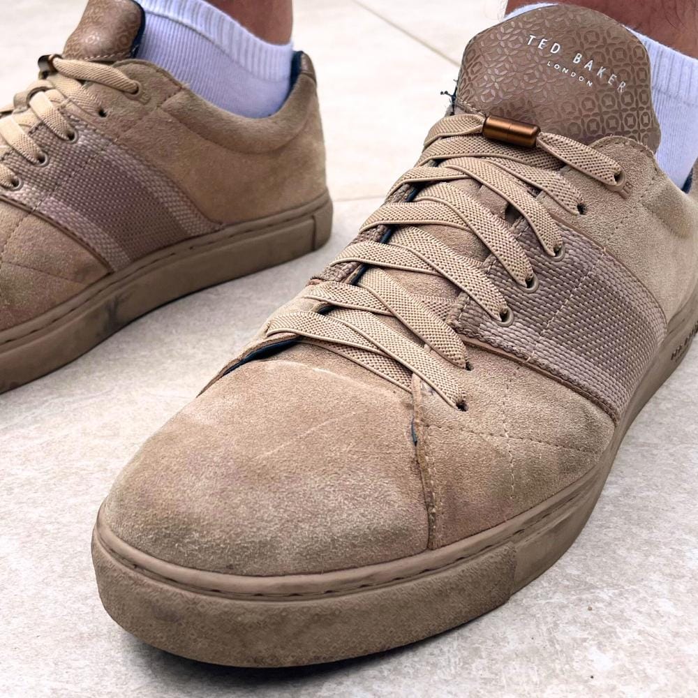 Khaki elastische veters voor senioren en mensen met beperkte mobiliteit in khaki ted baker schoenen
