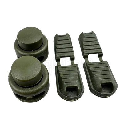 Elastische veters lock sluiting mosgroen geschikt voor elastische veters van 3 tot 5 mm breed