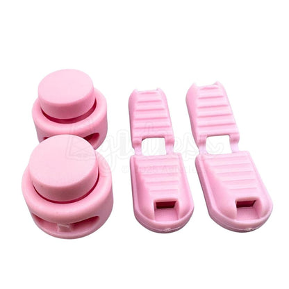 Elastische veters lock sluiting roze geschikt voor elastische veters van 3 tot 5 mm breed