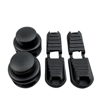 Elastische veters lock sluiting zwart geschikt voor elastische veters van 3 tot 5 mm breed