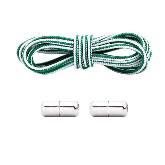 Sterke Elastische Veters Wit Groen - 1 Paar