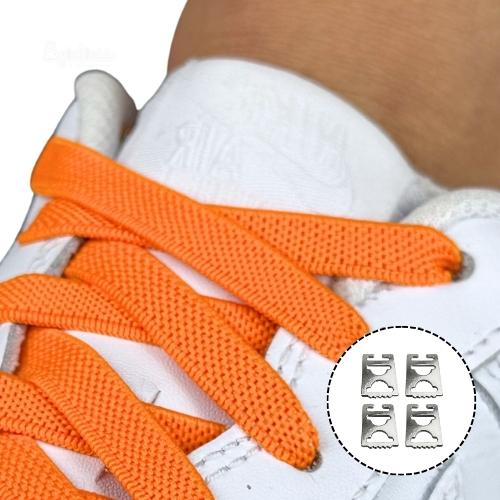 oranje elastische veters met zilveren clipjes om onzichtbaar te strikken hoofdafbeelding voor handleidingenpagina 