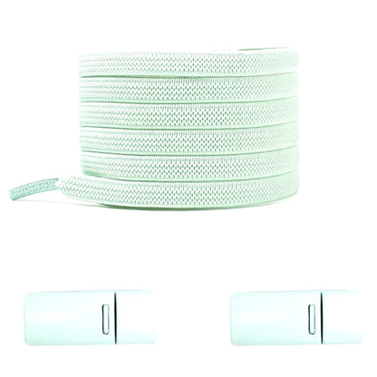 Light green natural-look no-tie shoelaces with magnetic lock, fresh and vibrant for a unique touch.