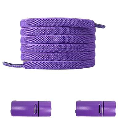 Purple natural-look no-tie shoelaces with magnetic lock, adding a rich color to your casual footwear.