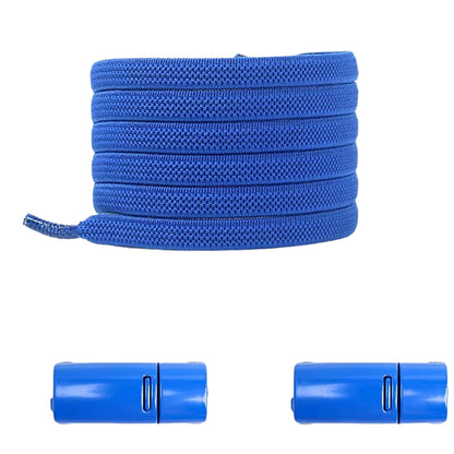 Royal blue natural-look no-tie shoelaces with magnetic lock, adding a regal touch to any shoe.