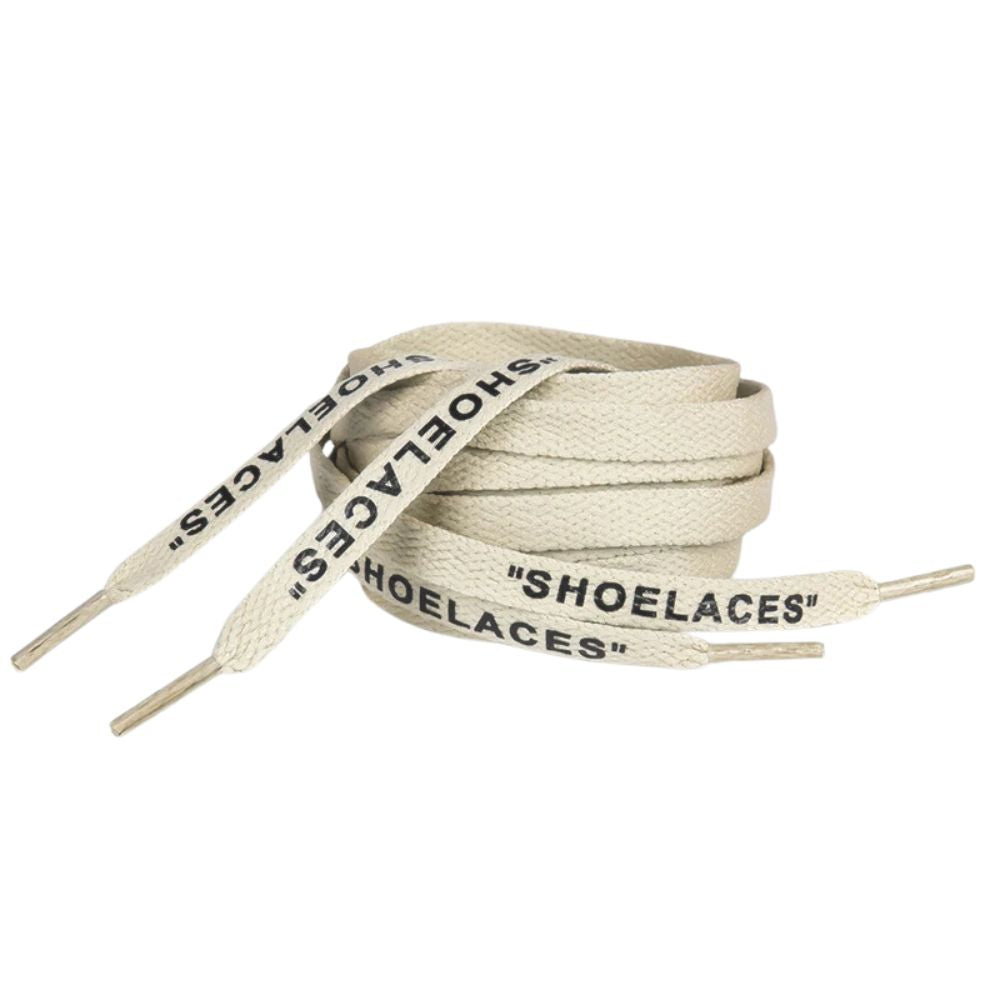 Platte Off-White Shoelaces beige opgerold