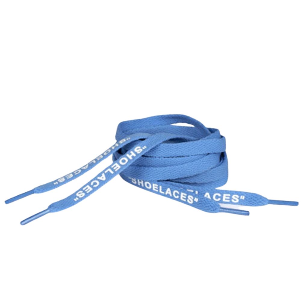 Platte Off-White Shoelaces hemelsblauw opgerold