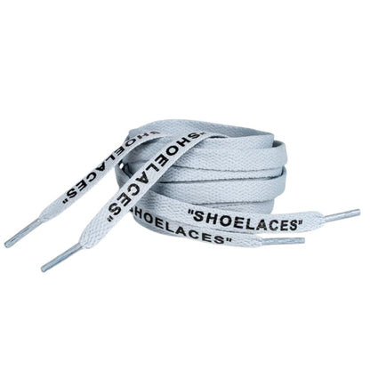 Platte Off-White Shoelaces grijsblauw opgerold