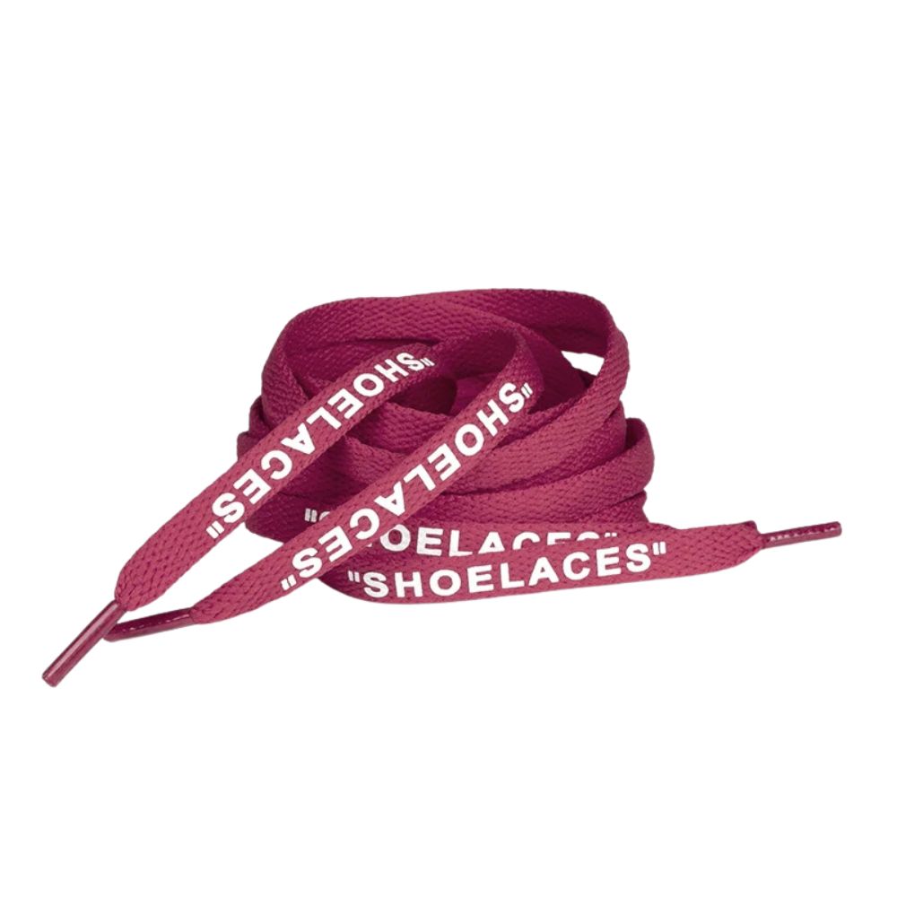 Platte Off-White Shoelaces fuchsia opgerold