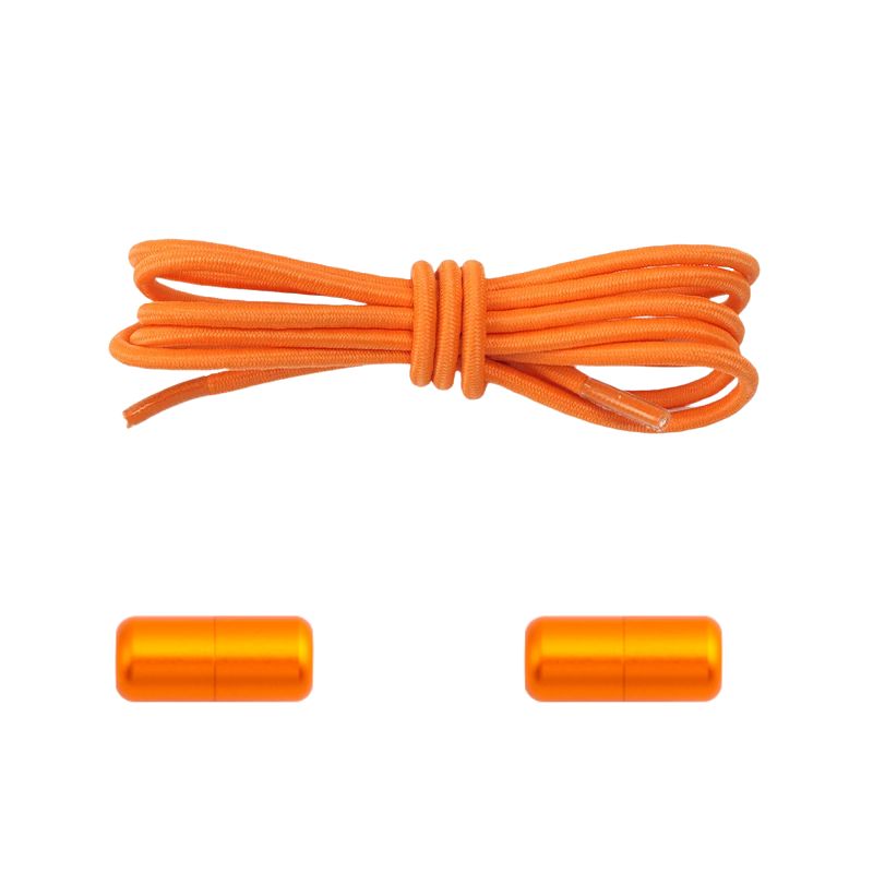 3 mm ronde elastische veters met draaicapsule sluitsysteem in oranje, energiek en opvallend