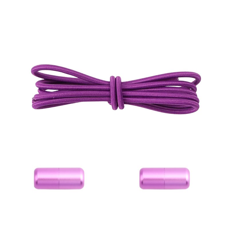 3 mm ronde elastische veters met draaicapsule sluitsysteem in paars, uniek en sportief