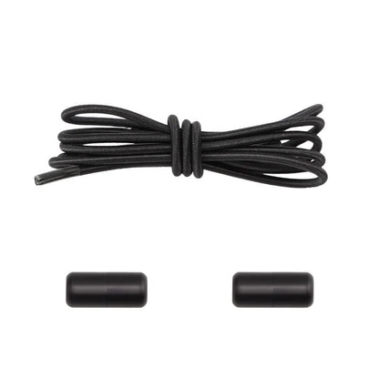 3 mm ronde elastische veters met draaicapsule sluitsysteem in zwart, tijdloos en onderhoudsvriendelijk