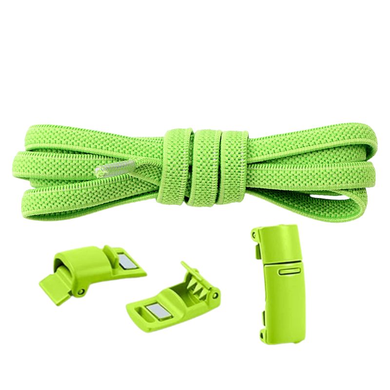Elastische veters 6 mm met magnetische sluiting in appelgroen