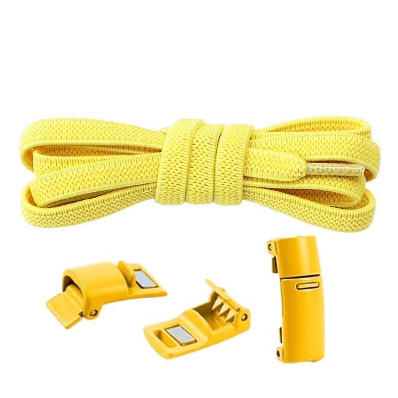 Elastische veters 6 mm met magnetische sluiting in geel