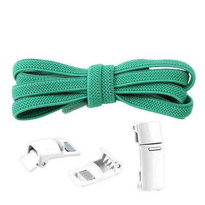 Elastische veters plat 6 mm met magnetische sluiting in groen