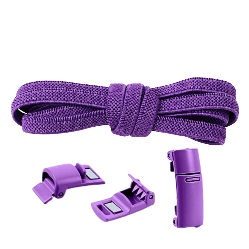 Elastische veters 6 mm met magnetische sluiting in paars