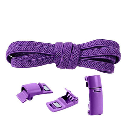 Elastische veters 6 mm met magnetische sluiting in paars