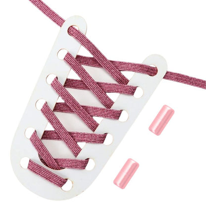Glitter platte 3 mm elastische veters in roze met draaicapsule sluitsysteem voor een speelse en modieuze touch