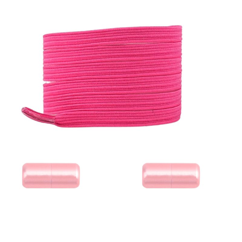 Rozerode platte elastische veters met capsulesluiting voor een vrouwelijke en elegante uitstraling