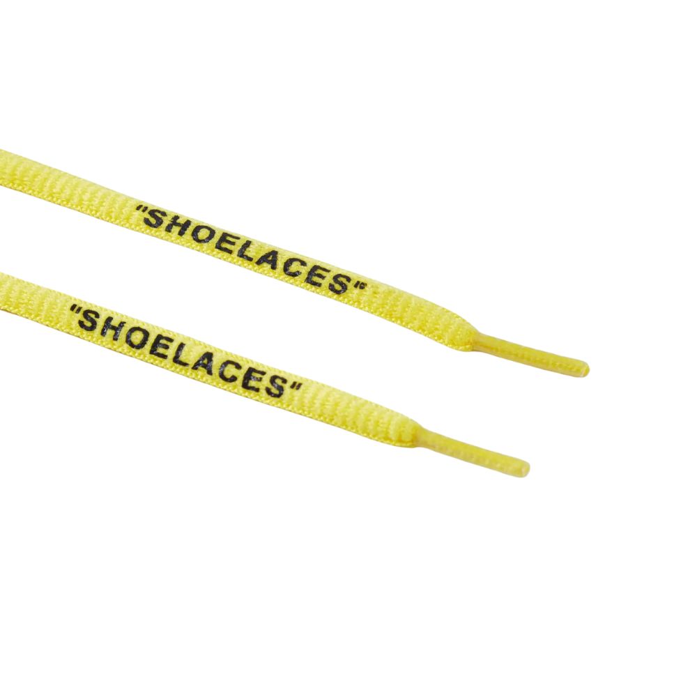 Ronde Off-White Shoelaces geel close up