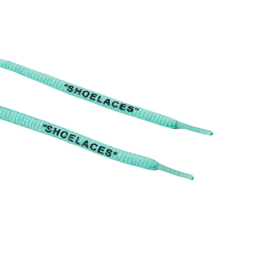 Ronde Off-White Shoelaces mintgroen close up