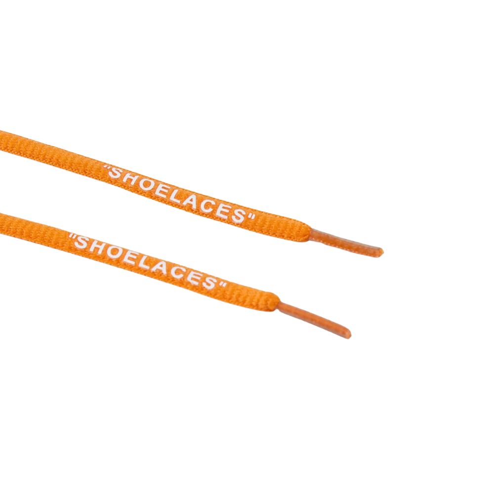 Ronde Off-White Shoelaces oranje close up