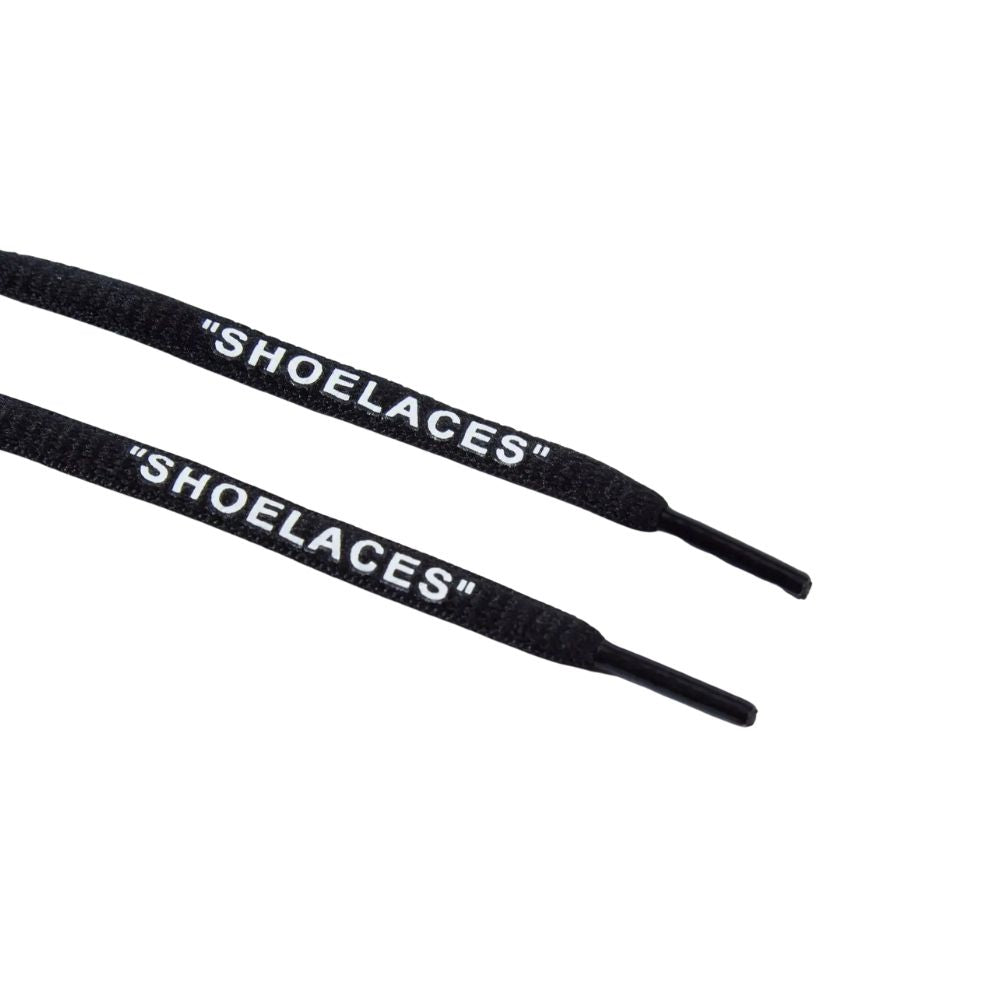 Ronde Off-White Shoelaces zwart close up