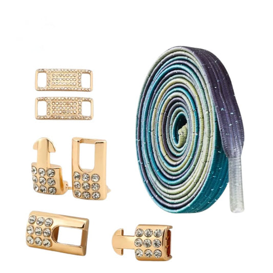 Bling elastische veters stars plat met gouden sluiting