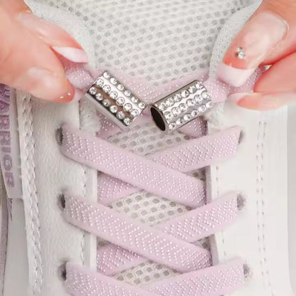 Platte Elastische Veters met Rhinestone Steentjes